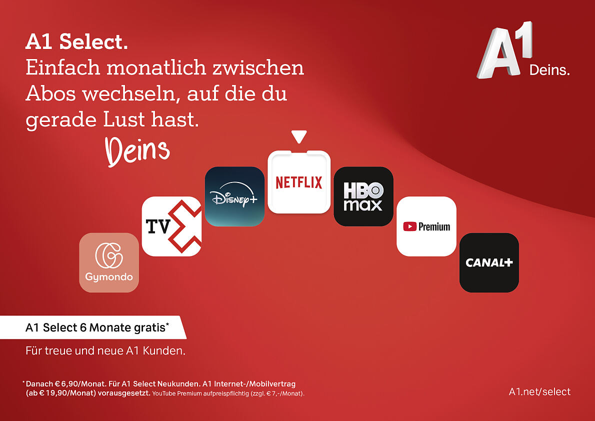 Sujet aus der aktuellen A1 Werbekampagne