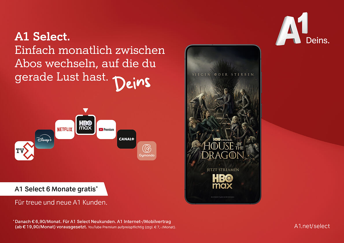Sujet aus der aktuellen A1 Werbekampagne
