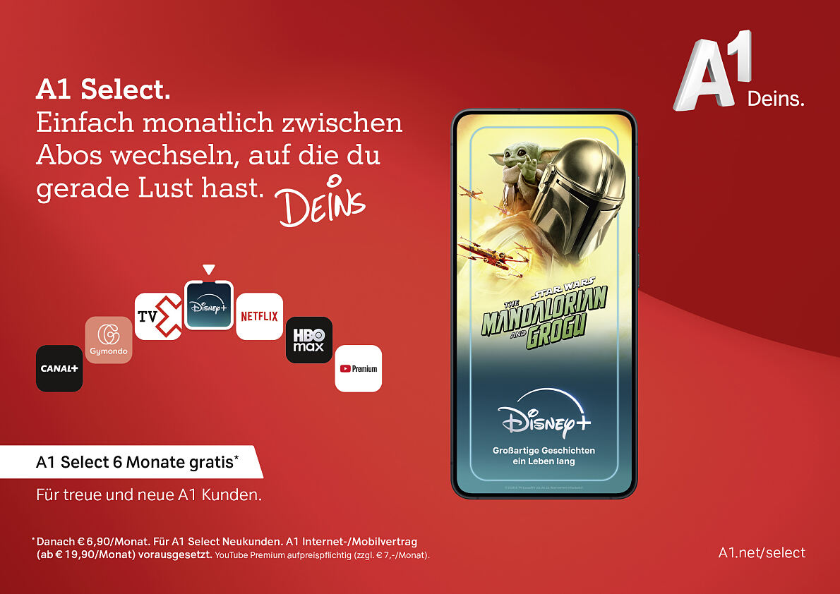 Sujet aus der aktuellen A1 Werbekampagne