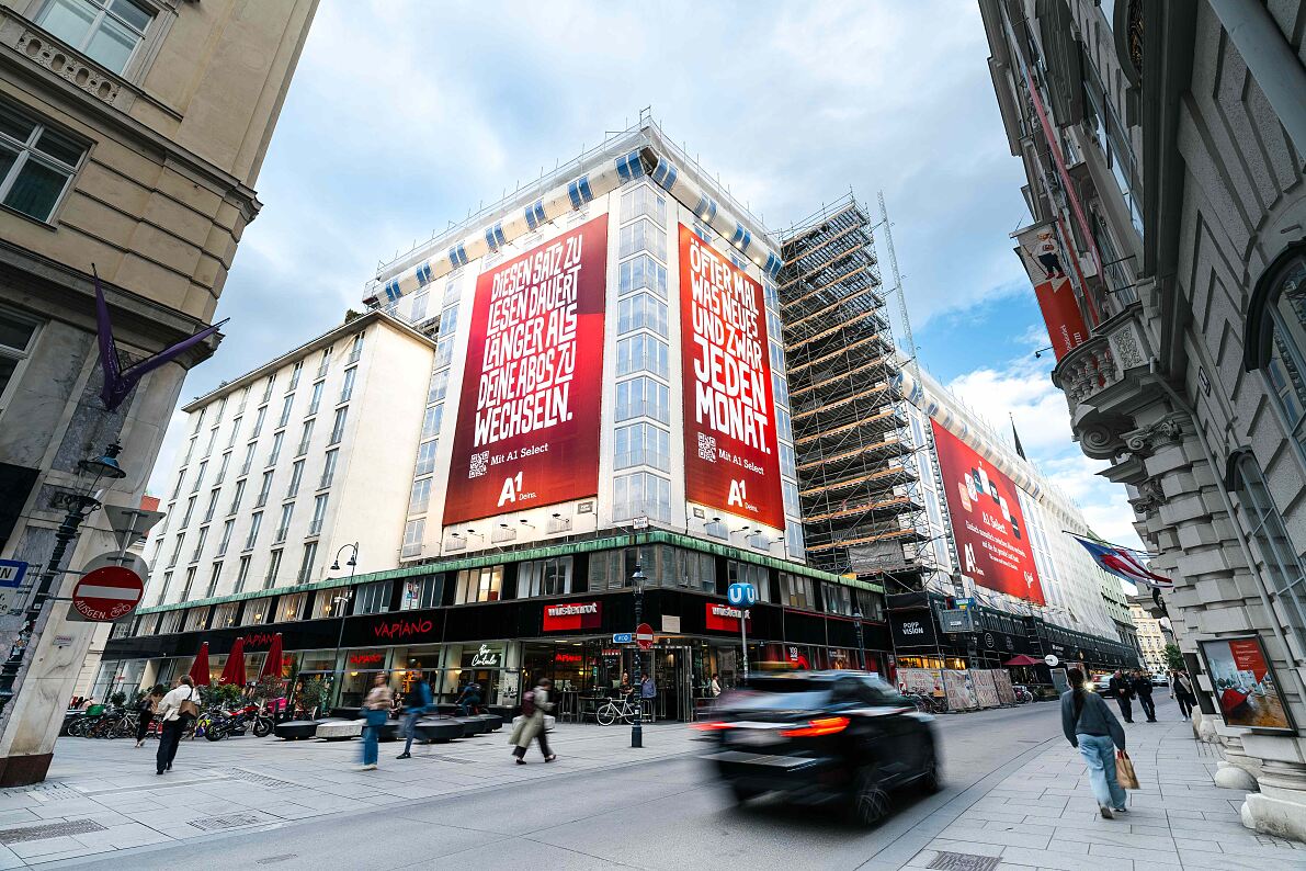 Das A1 Select Giant Poster Hochhaus Herrengasse Wien