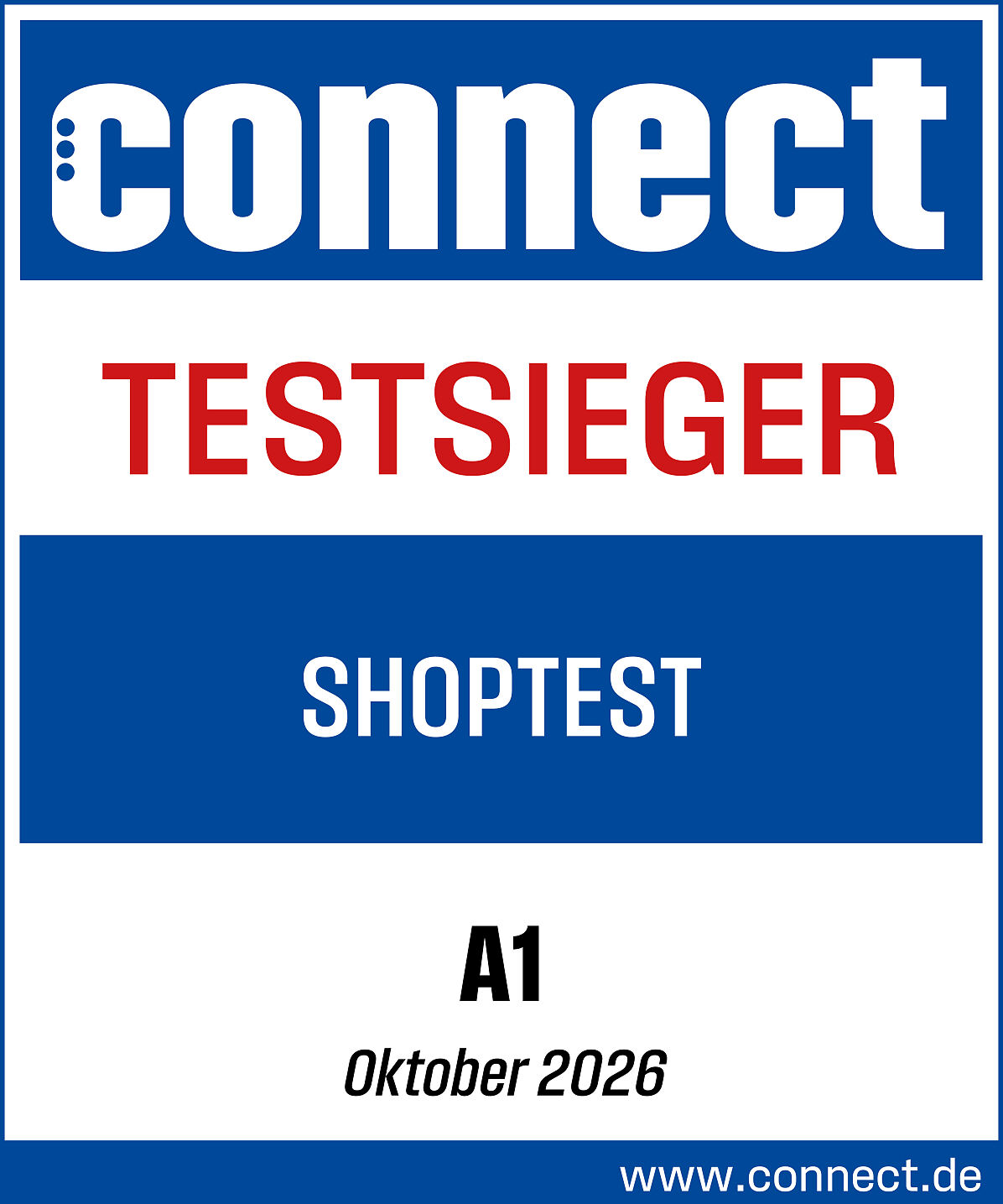 connect Siegel Shoptest2026_A1_Testsieger