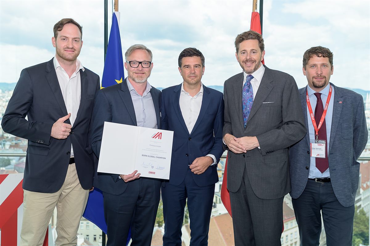 Auszeichnung für A1 Start Up Campus zum „Born Global Supporter“