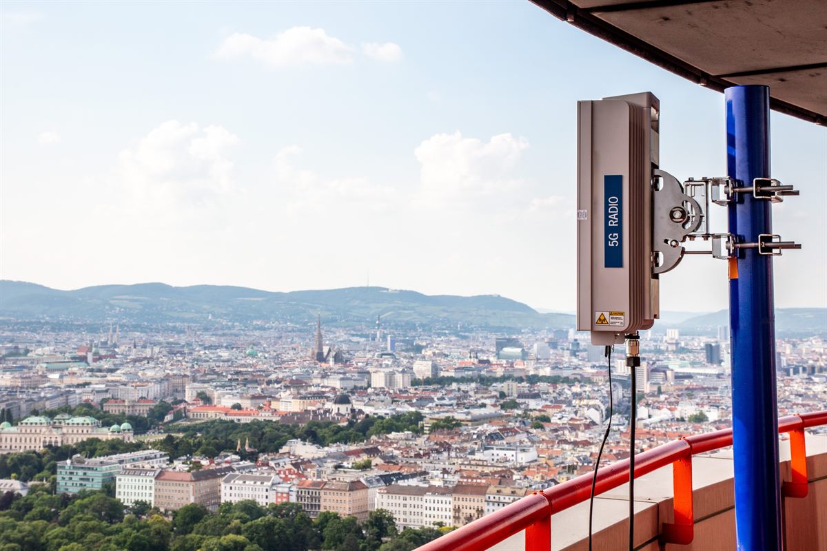 5G Funkzelle zeigt die Zukunft der mobilen Kommunikation