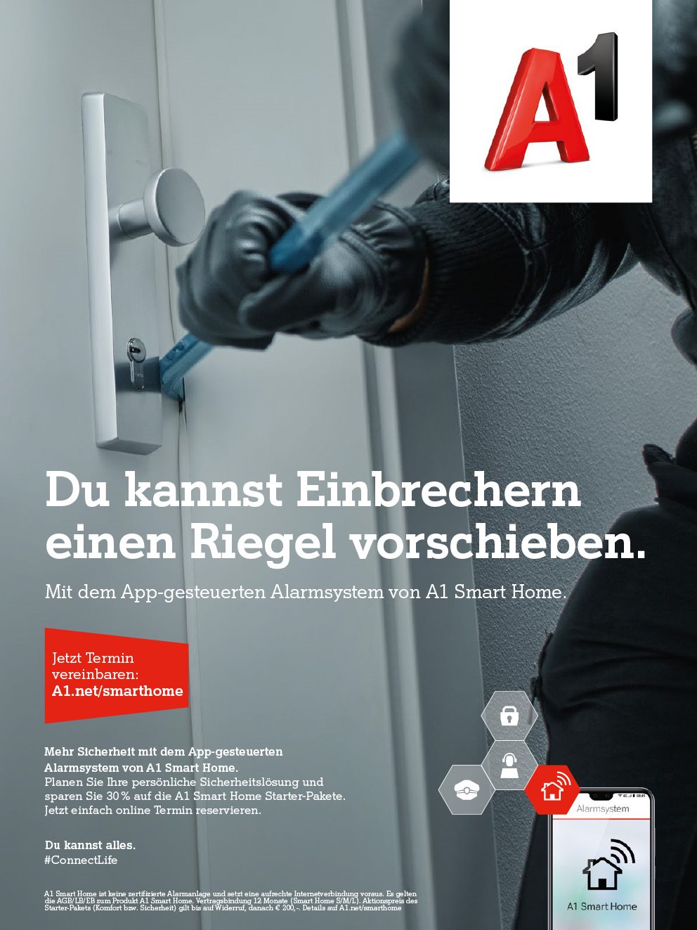 Werbesujet Kampagne A1 Smart Home Alarm System