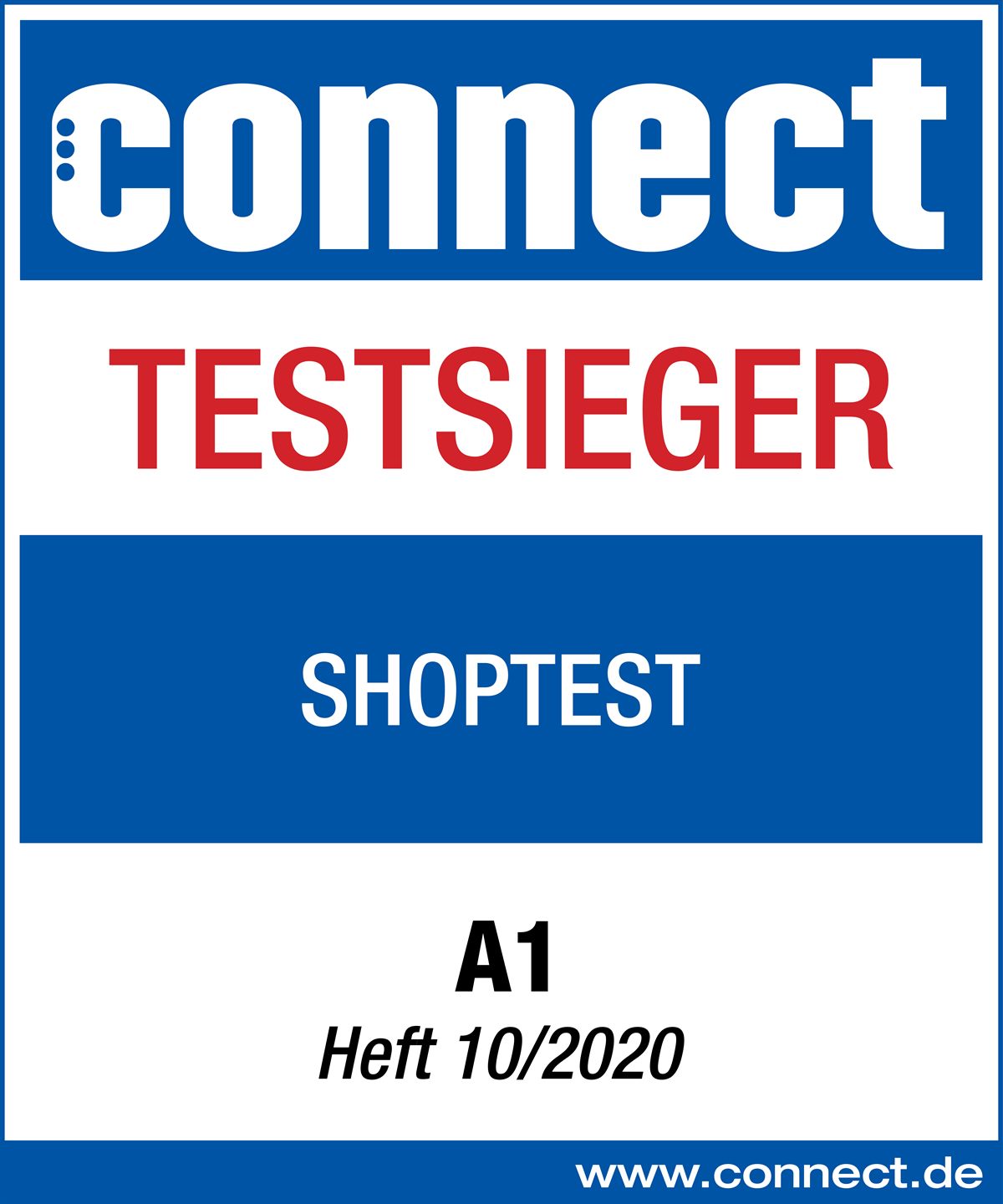 connect Siegel Shoptest2020_A1_Testsieger