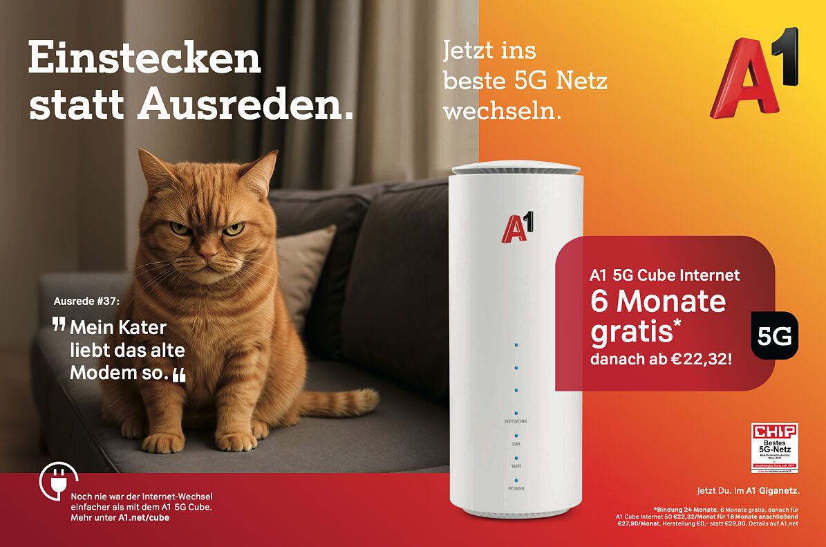 Sujet aus der aktuellen A1 Werbekampagne